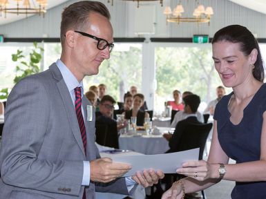 Man being awarded a grant