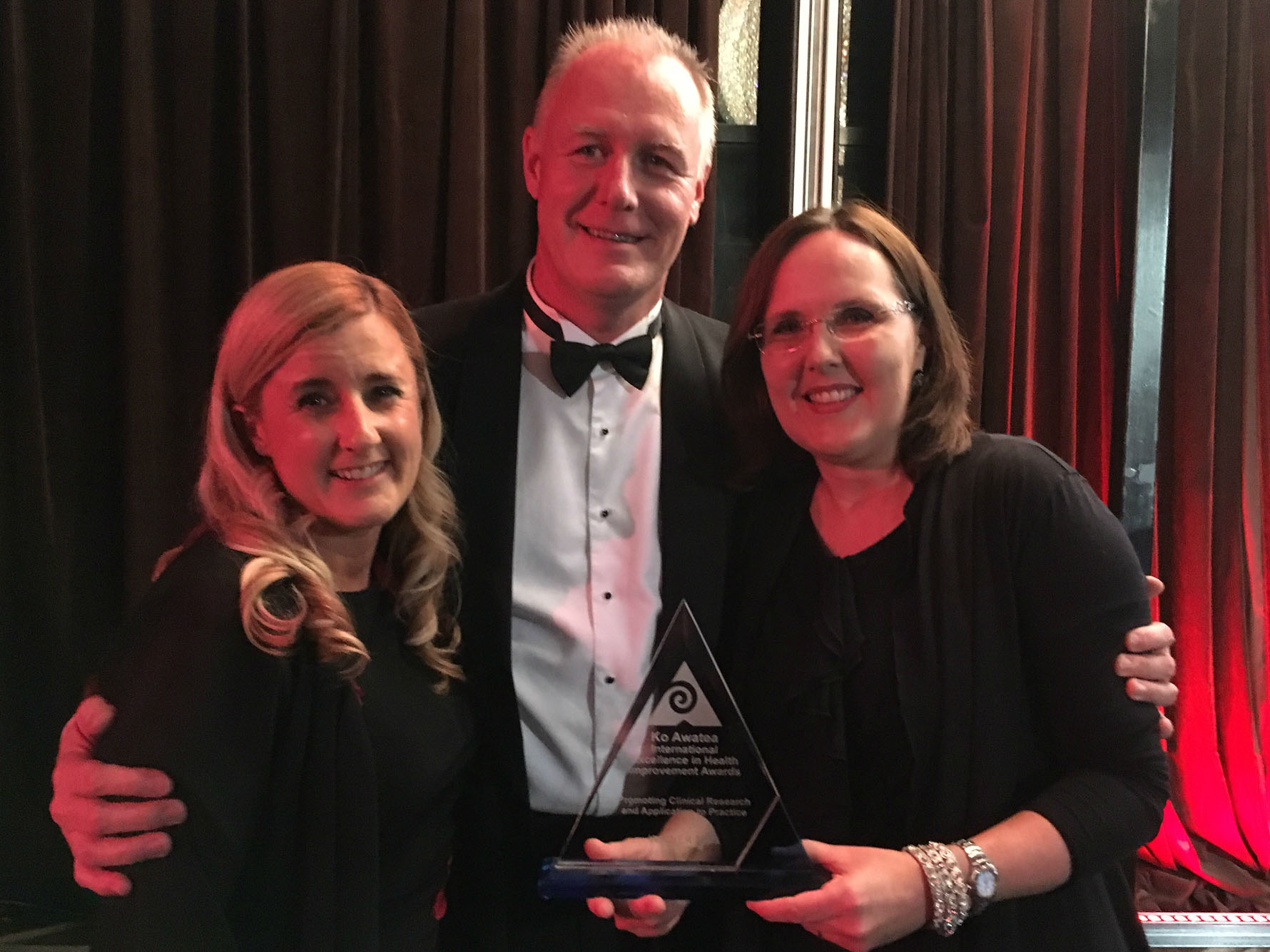 Project officer Tanya Milburn, Dr John Wakefield and Professor Louise Cullen at the APAC Forum Gala Dinner in Sydney.