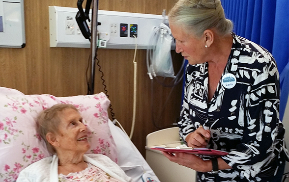 Woman helping patient