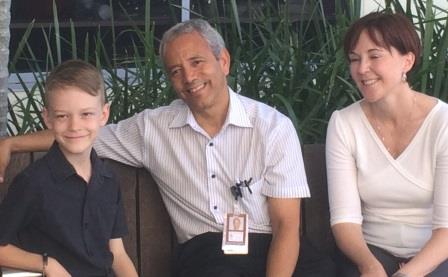 Mitchell Rix, Dr Marlon Radcliffe and Robyn Mallett at the launch of the diabetes service initiative.