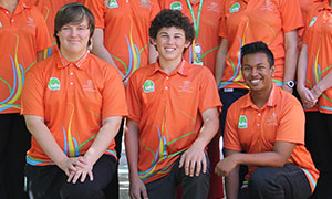 Daniel pictured in the middle with fellow Caboolture Health Care Academy students.