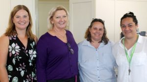 Headspace Caboolture Centre Manager Shaye Long, Kilcoy Hospital Facility and Nursing Director Lyndie Best, Nursing Unit Manager Debbie Jones and Headspace Kilcoy Outreach Clinician Marie Iafeta.