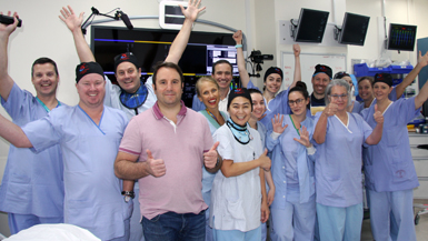 TPCH cardiac team, led by Prof. Darren Walters, were joined by national and international interventional cardiologists